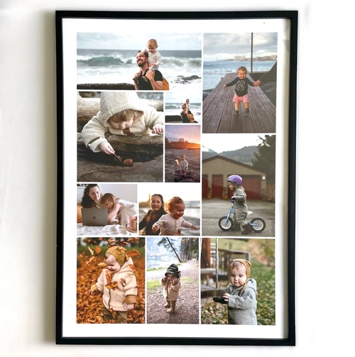 Framed photo mosaic: front view